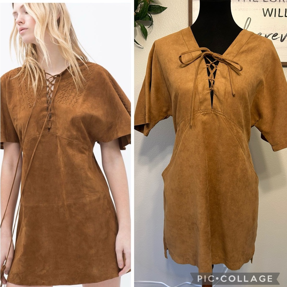 Forever 21 lace up suede mini dress